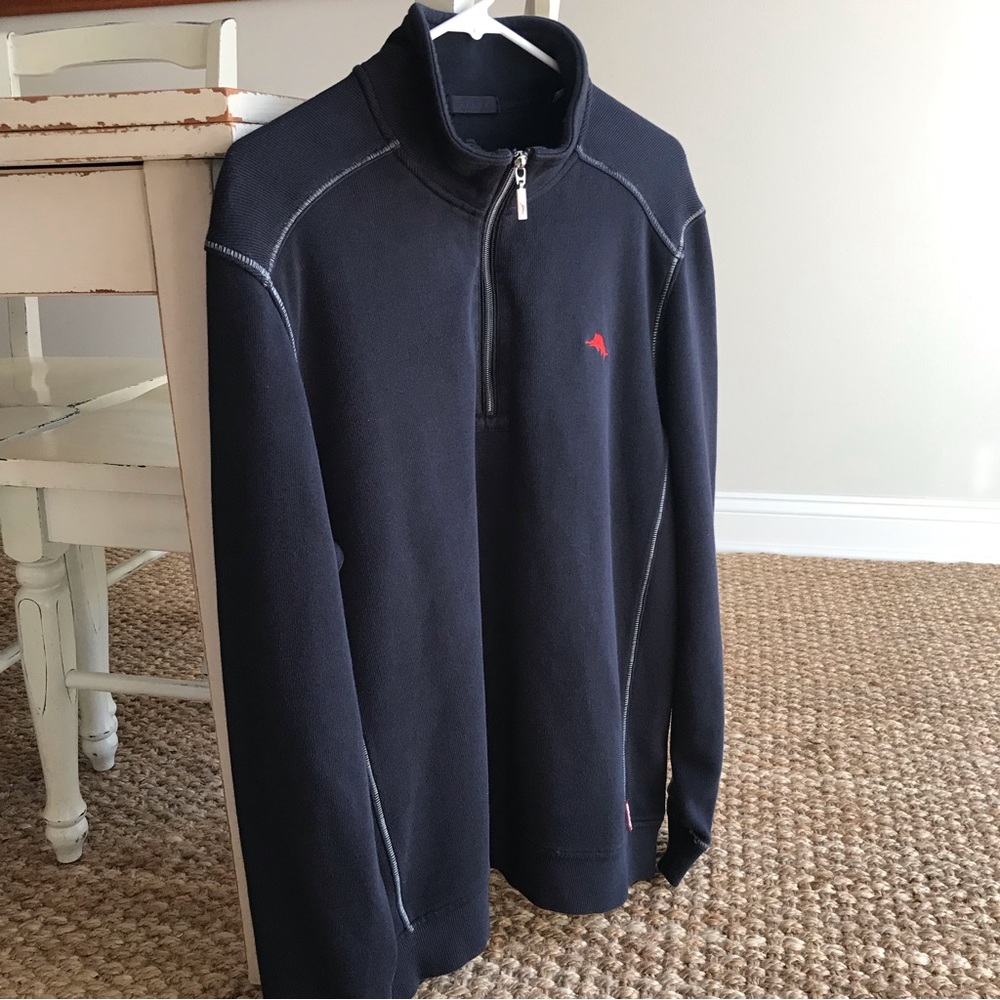 Tommy Bahama Navy Quarter-Zip Sweatshirt